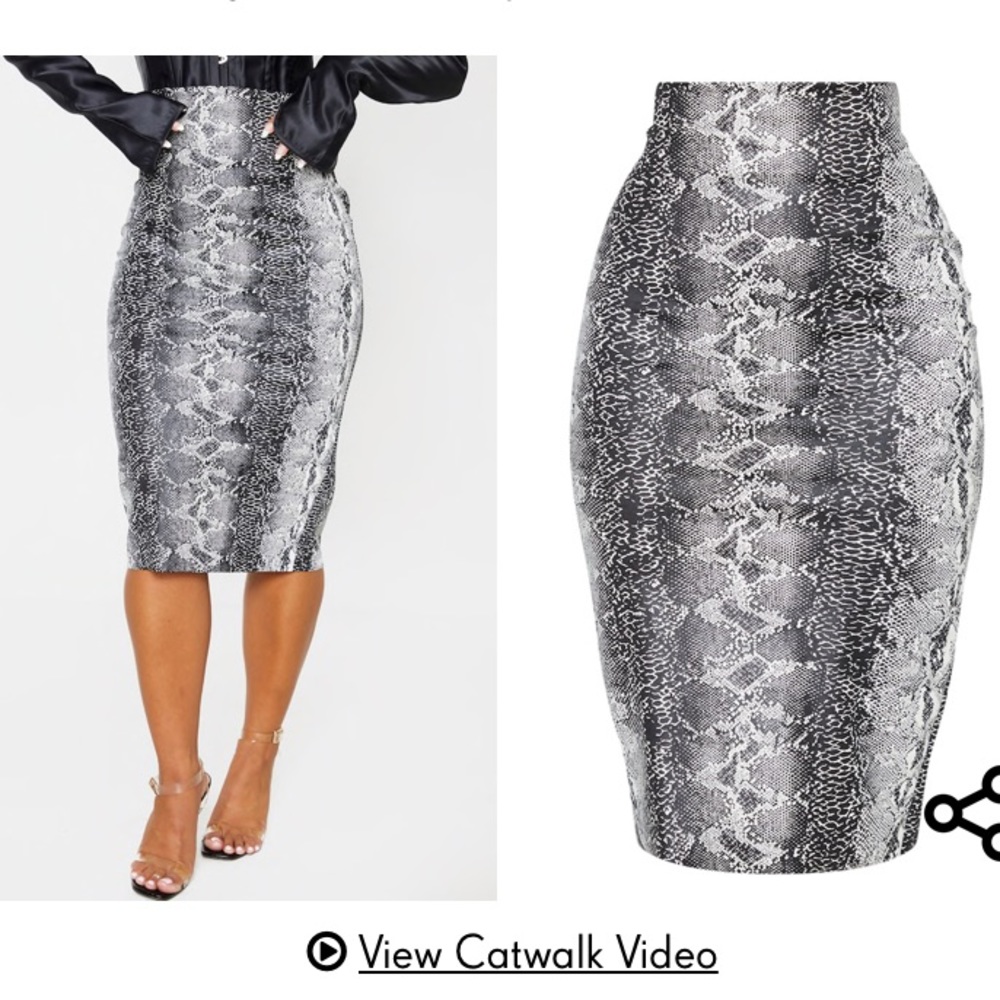 Snake skin pencil skirt.